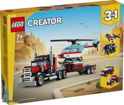 LEGO CREATOR FLATBED TRUCK WITH HELICOPTER #31146