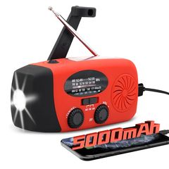 Ραδιόφωνο με Φακό, Δυναμό, Ηλιακό Πάνελ και Powerbank 5000mah