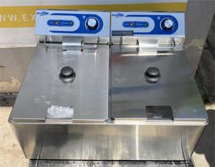 Φριτέζα Ηλεκτρική Διπλή Επιτραπέζια 8+8Lt 55x41,5x34Cm DYNAMIC - Καινούργια.