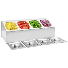 Βάση για Λεκάνες Gastronorm με 4 Σκεύη GN 1/6 Ανοξείδωτο Ατσάλι 51221