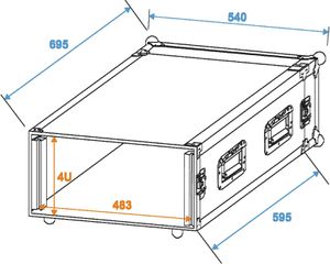 ROADINGER Amplifier Rack PR-2ST, 4U, 57cm deep - ROADINGER-thumb-1