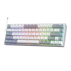 Redragon K631WG-RGB (White/Grey) Gaming πληκτρολόγιο 65% Με 3-Mode Ενσύρματο/ Ασύρματο/ Bluetooth