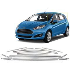 FORD FIESTA HB 5D 09+ TRIM ΠΑΡΑΘΥΡΩΝ  ΑΝΟΞΕΙΔΩΤΟ ΑΤΣΑΛΙ ΧΡΩΜΙΟ ​ S-DIZAYN - 16 TEM.