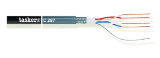 TASKER C287 Quad microphone or DMX cable 2x2x0.22 Black Low Noise - TASKER