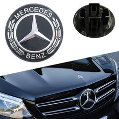 Σήμα Τάπα Καπό Mercedes-Benz Γνήσιο A0008173305 57mm Μαύρο