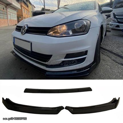 Μπροστινό Spoiler Για VW Golf VII (7.5) 17-20 Standard Έκδοση Μαύρο Χρώμα Από Abs Πλαστικό 3 Τεμάχια