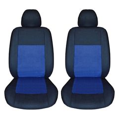 Καλύμματα Μπροστινών Καθισμάτων Υφασμάτινα Prime Μαύρο-Μπλε 6 Τεμάχια 11701