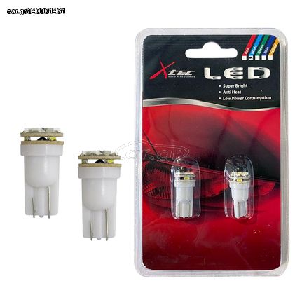 Λάμπες Led T10 9S 12volt White 6000k X-Tec 2 Τεμάχια