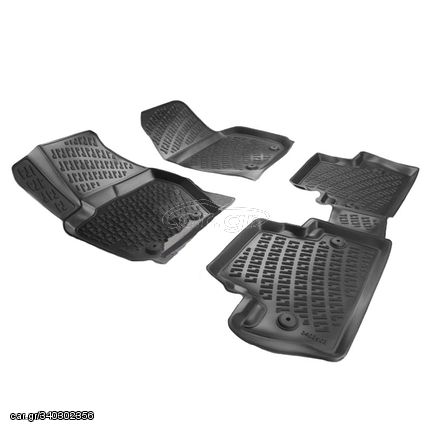 Πατάκια Σκαφάκια 3D Από Λάστιχο TPE Για Volvo S60 2010-/V60 2010-/V70 2010- Rizline 4 Τεμάχια Μαύρα