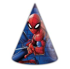 Χάρτινα Κωνικά Καπελάκια Spiderman Για Παιδικό Πάρτι