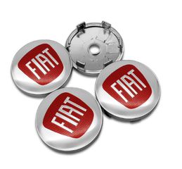 Τάπες Κέντρου Ζάντας FIAT με Εσωτερική Διάμετρο 60mm Chrome Red 4 Τεμάχια
