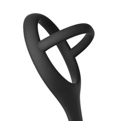 Butt Plug with Double Cock and Balls Rings-thumb-2