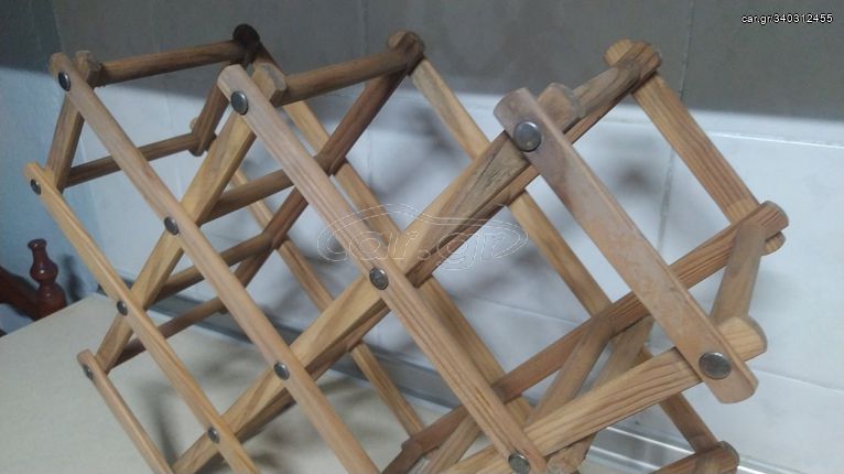 Αναδιπλούμενη ξύλινη βάση κάβας για 10 φυάλες