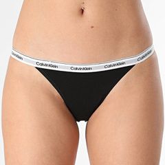 Calvin Klein Γυναικείο Σλιπ Σε Tanga Γραμμή Βαμβακερό Μονόχρωμο Με Λεπτό Λάστιχο Στο Πλάι