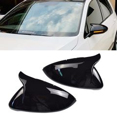 Carro Καπάκια Καθρεφτών Για VW Golf VII (7) 12-20 , Touran 15+ M4 Look Γυαλιστερό Μαύρο 2 Τεμάχια