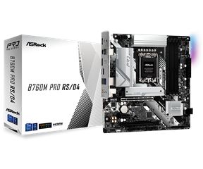 ASROCK MB B760M PRO RS/D4, SOCKET INTEL LGA1700 14th/13th/12th GEN INTEL CPU, CS INTEL B760, 4 DIMM DDR4, HDMI/DP, 2.5 GIGABIT LAN, MICRO-ATX, 3YW