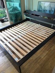 Υπερδιπλο κρεβάτι IKEA 1,80 Χ 2,00 απο φυσικο ξυλο, λιγο χρησιμοποιημενο (χωρις στρωμα)