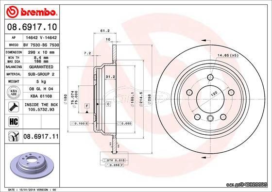 ΔΙΣΚ. BMW 520,523 -03 (298*10) BRECO BS 7530