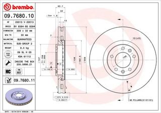 ΔΙΣΚ. PEUGEOT 607 3.0  (309*32) BRECO BS 8384