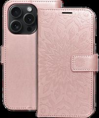 Smart Mezzo Wallet case for iPhone 15 Pro Mandala Rose Gold