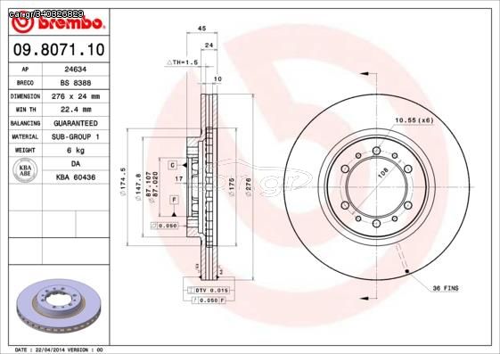 ΔΙΣΚ. MITSUBISHI  PAJERO   (276*24) BRECO BS 8388