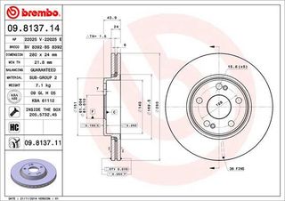 ΔΙΣΚ. RENAULT LAGUNA I,SCENIC I 2.0 16V -01 (280*24) BRECO BS 8392