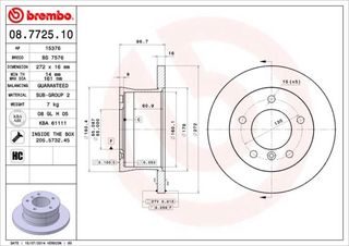 ΔΙΣΚ. MERC.  SPRINTER 3.5 -01 ΠΙΣΩ (272*16) BRECO BS 7576