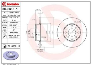 ΔΙΣΚ. OPEL CORSA C (-ABS) (240*11) BRECO BS 7602