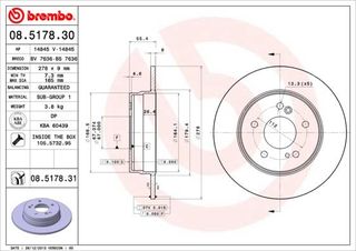 ΔΙΣΚ. MERCEDES C CLASS 96- (278*9) BRECO BS 7636