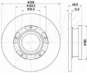 ΔΙΣΚ. FORD TRANSIT CUSTOM V362 2.2 TDCI <15 (288*16) ASHIKA 61-00-0312