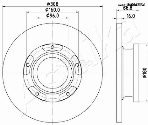 ΔΙΣΚ. FORD TRANSIT CUSTOM V362 2.2 TDCI <15 (288*16) ASHIKA 61-00-0312