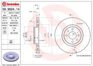 ΔΙΣΚ. ALFA ROMEO 155-FIAT BRAVO I 2.0 16V -97 (284*22) BRECO BS 8536