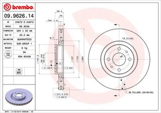 ΔΙΣΚ. ALFA ROMEO 145/146 1.8  (284*22) BRECO BS 8538