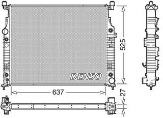 ΨΥΓΕΙΟ ΝΕΡΟΥ MERCEDES M-CLASS (W164) 280CDI <11 637X546X27 DENSO DENSO DRM17056