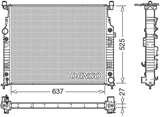 ΨΥΓΕΙΟ ΝΕΡΟΥ MERCEDES M-CLASS (W164) 280CDI <11 637X546X27 DENSO DENSO DRM17056