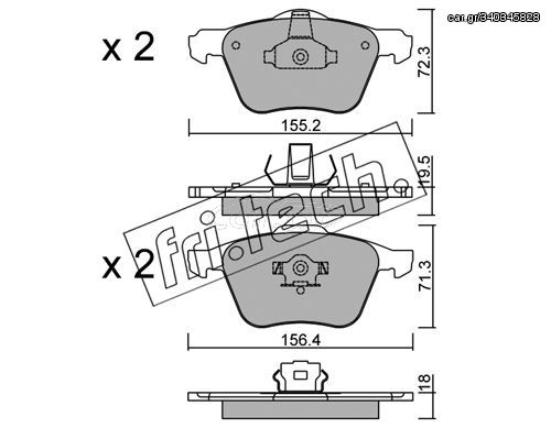 ΤΑΚ. VOLVO S60 2.4 T5,XC 90 2.5T 04- \"E\" FRITECH fri.tech. 850.0