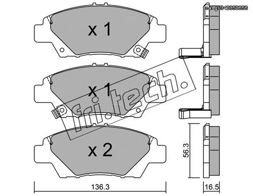 ΤΑΚ. HONDA INSIGHT 1.3,JAZZ III 1.2,14 09- \"E\" FRITECH fri.tech. 882.0