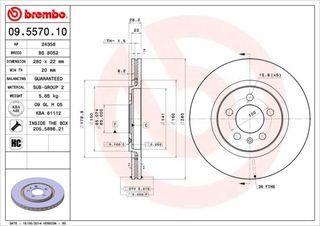 ΔΙΣΚ. VW GOLF III,PASSAT,VENTO -98 (280*22) BRECO BS 8052