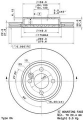 ΔΙΣΚ. MINI COOPER,ONE,CLUBMAN 06-  (280*22) BRECO BS 8779