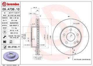 ΔΙΣΚ. MERCEDES C-CLASS (W204,C204) CDI 08>  (288*25) BRECO BS 8787