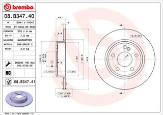 ΔΙΣΚΟΠΛΑΚΑ MERCEDES A,B-CLASS (W176,W246,W242) CDI(276*9) BRECO BS 6033