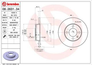 ΔΙΣΚ. SEAT IBIZA,VW GOLF-POLO (239*10) BRECO BS 7273