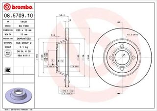 ΔΙΣΚ. AUDI 80 92-96 (280*13) BRECO BS 7460