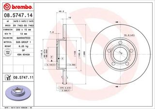 ΔΙΣΚ. AUDI 100,A4,A6 (288*15) BRECO BS 7463