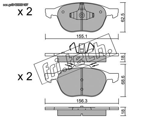 ΤΑΚΑΚΙΑ-FORD FOCUS III 1.5 TDCI 14-17 (FRONT) fri.tech. 550.1