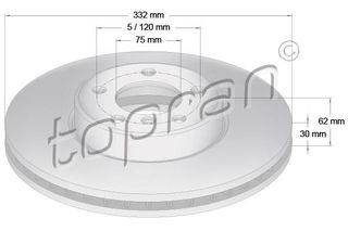 TOP RAN ΔΙΣΚ/ΚΑ ΕΜ.BMW 34116765457 TOPRAN 501190