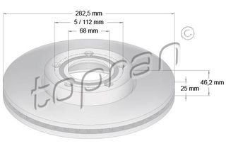 TOP RAN ΔΙΣΚ/ΚΑ ΕΜ.VAG 8E0615301A TOPRAN 107685