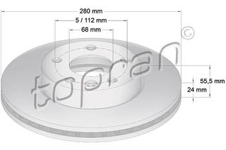 TOP RAN ΔΙΣΚ/ΚΑ ΕΜ.VAG 7D0615301C TOPRAN 107691