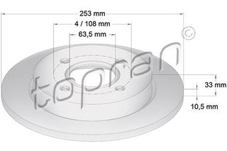 TOP RAN ΔΙΣΚ/ΚΑ ΟΠ.FORD 5030658 05652 TOPRAN 300293