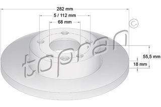 TOP RAN ΔΙΣΚ/ΚΑ ΕΜ.VAG 701615301G TOPRAN 108507